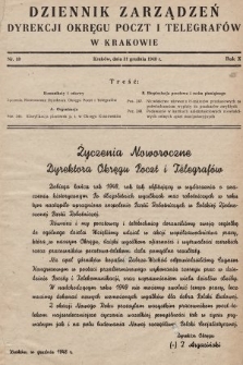 Dziennik Zarządzeń Dyrekcji Okręgu Poczt i Telegrafów w Krakowie. 1948, nr 18