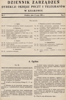 Dziennik Zarządzeń Dyrekcji Okręgu Poczt i Telegrafów w Krakowie. 1948, nr 7