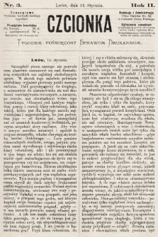 Czcionka : pismo poświęcone sprawom drukarskim. 1873, nr 3