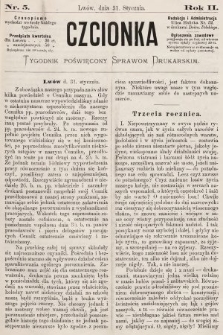 Czcionka : pismo poświęcone sprawom drukarskim. 1873, nr 5
