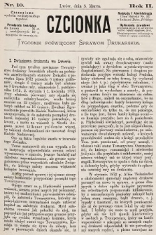 Czcionka : pismo poświęcone sprawom drukarskim. 1873, nr 10