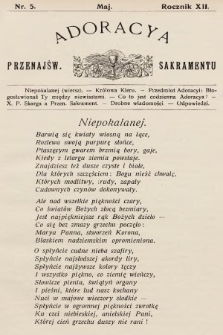 Adoracya Przenajświętszego Sakramentu. 1913, nr 5