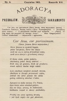 Adoracya Przenajświętszego Sakramentu. 1913, nr 6