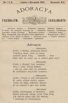 Adoracya Przenajświętszego Sakramentu. 1913, nr 7 i 8