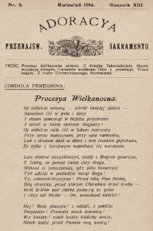 Adoracya Przenajświętszego Sakramentu. 1914, nr 4