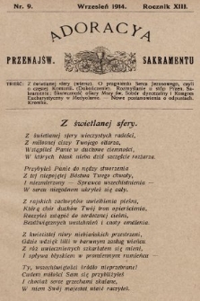 Adoracya Przenajświętszego Sakramentu. 1914, nr 9