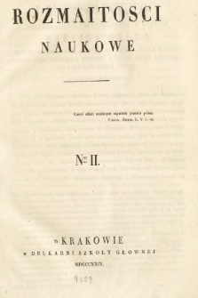 Rozmaitości Naukowe. 1829, nr 1