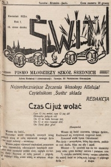 Świt : pismo młodzieży szkół średnich. 1935, nr 5