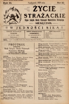 Życie Strażackie : organ Związku Straży Pożarnych Województwa Kieleckiego : miesięcznik. 1929, nr 10