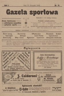 Gazeta Sportowa : pismo ilustrowane poświęcone wszystkim gałęziom sportu. 1900, nr 17