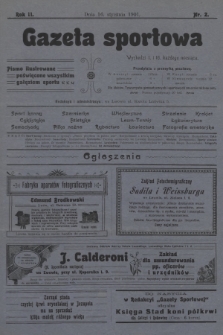 Gazeta Sportowa : pismo ilustrowane poświęcone wszystkim gałęziom sportu. 1901, nr 2