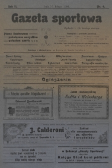 Gazeta Sportowa : pismo ilustrowane poświęcone wszystkim gałęziom sportu. 1901, nr 4