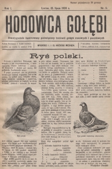 Hodowca Gołębi : dwutygodnik ilustrowany poświęcony hodowli gołębi rasowych i pocztowych. 1926, nr 9