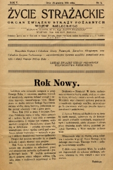 Życie Strażackie : organ Związku Straży Pożarnych Województwa Kieleckiego : Bezpłatny dodatek do nr 24 „Gazety Strażackiej”. 1931, nr 8