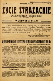 Życie Strażackie Województwa Kieleckiego : miesięcznik. 1935, nr 4