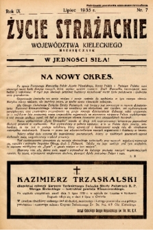 Życie Strażackie Województwa Kieleckiego : miesięcznik. 1935, nr 7