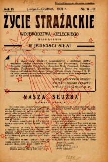 Życie Strażackie Województwa Kieleckiego : miesięcznik. 1935, nr 11-12