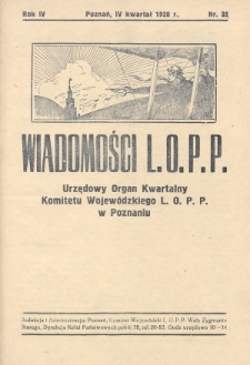 Wiadomości L.O.P.P. Komitetu Wojewódzkiego w Poznaniu. 1928, nr 32