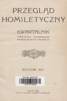 Przegląd Homiletyczny : kwartalnik poświęcony zagadnieniom kaznodziejstwa polskiego. 1936, Spis rzeczy