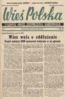 Wieś Polska : tygodnik Obozu Zjednoczenia Narodowego. 1939, nr 7