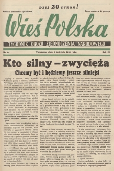 Wieś Polska : tygodnik Obozu Zjednoczenia Narodowego. 1939, nr 14