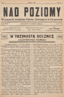 Nad Poziomy : miesięcznik młodzieży Państw. Gimnazjum w Chrzanowie. R. 1, 1933, nr 5