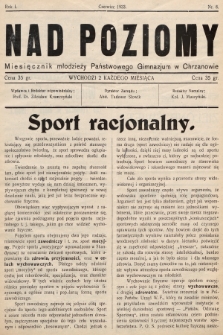 Nad Poziomy : miesięcznik młodzieży Państwowego Gimnazjum w Chrzanowie. R. 1, 1933, nr 8