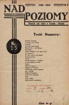 Nad Poziomy : miesięcznik szkół średnich w Chrzanowie i Oświęcimiu. R. 6, 1936, nr 2-3