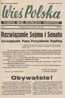 Wieś Polska : tygodnik Obozu Zjednoczenia Narodowego. 1938, nr 38