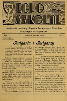 Echo Szkolne : miesięcznik młodzieży Śląskich Technicznych Zakładów Naukowych w Katowicach. 1938, nr 3