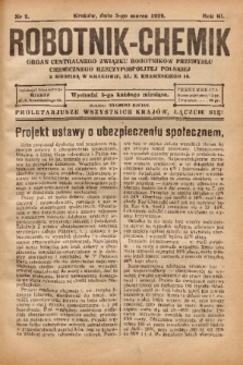 Robotnik-Chemik : organ Centralnego Związku Robotników Przemysłu Chemicznego Rzeczypospolitej Polskiej z siedzibą w Krakowie. 1929, nr 3