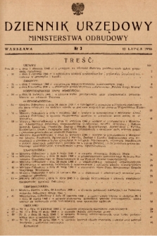 Dziennik Urzędowy Ministerstwa Odbudowy. 1946, nr 3