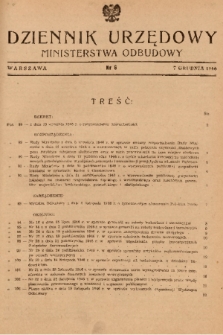 Dziennik Urzędowy Ministerstwa Odbudowy. 1946, nr 6