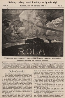 Rola : tygodnik ilustrowany : organ Polskiego Związku Rolników. 1908, nr 3