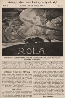 Rola : tygodnik ilustrowany : organ Polskiego Związku Rolników. 1908, nr 8