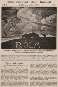 Rola : tygodnik ilustrowany : organ Polskiego Związku Rolników. 1908, nr 9