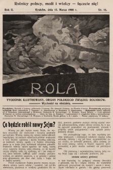 Rola : tygodnik ilustrowany : organ Polskiego Związku Rolników. 1908, nr 11