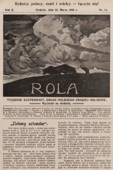Rola : tygodnik ilustrowany : organ Polskiego Związku Rolników. 1908, nr 12