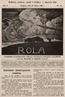 Rola : tygodnik ilustrowany : organ Polskiego Związku Rolników. 1908, nr 13