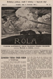Rola : tygodnik ilustrowany : organ Polskiego Związku Rolników. 1908, nr 15