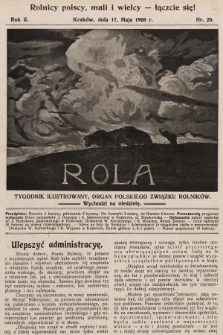 Rola : tygodnik ilustrowany : organ Polskiego Związku Rolników. 1908, nr 20