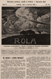 Rola : tygodnik ilustrowany : organ Polskiego Związku Rolników. 1908, nr 23