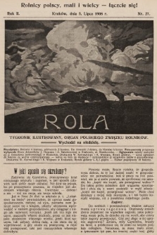 Rola : tygodnik ilustrowany : organ Polskiego Związku Rolników. 1908, nr 27