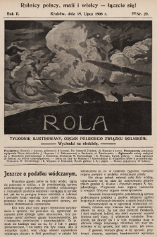 Rola : tygodnik ilustrowany : organ Polskiego Związku Rolników. 1908, nr 29