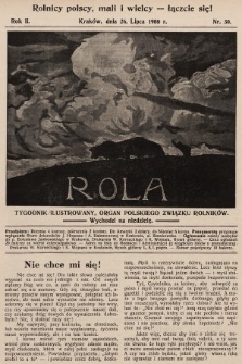 Rola : tygodnik ilustrowany : organ Polskiego Związku Rolników. 1908, nr 30