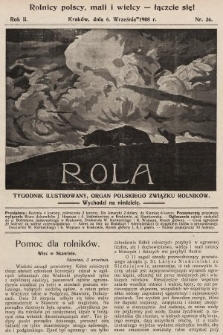Rola : tygodnik ilustrowany : organ Polskiego Związku Rolników. 1908, nr 36