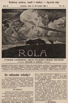 Rola : tygodnik ilustrowany : organ Polskiego Związku Rolników. 1908, nr 37