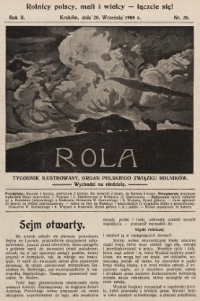 Rola : tygodnik ilustrowany : organ Polskiego Związku Rolników. 1908, nr 38