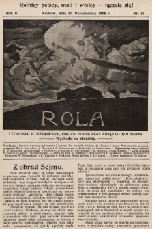 Rola : tygodnik ilustrowany : organ Polskiego Związku Rolników. 1908, nr 41
