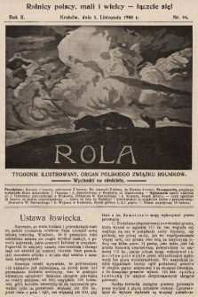 Rola : tygodnik ilustrowany : organ Polskiego Związku Rolników. 1908, nr 44